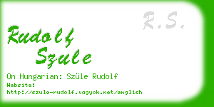 rudolf szule business card